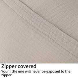 Onacosht Muslin Nursing Pillow Cover Soft 100% Cotton Feeding Pillow Slipcover Fits Standard Infant Nursing Pillow for Baby Boy and Girl, Fog