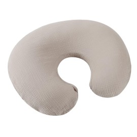 Onacosht Muslin Nursing Pillow Cover Soft 100% Cotton Feeding Pillow Slipcover Fits Standard Infant Nursing Pillow for Baby Boy and Girl, Fog