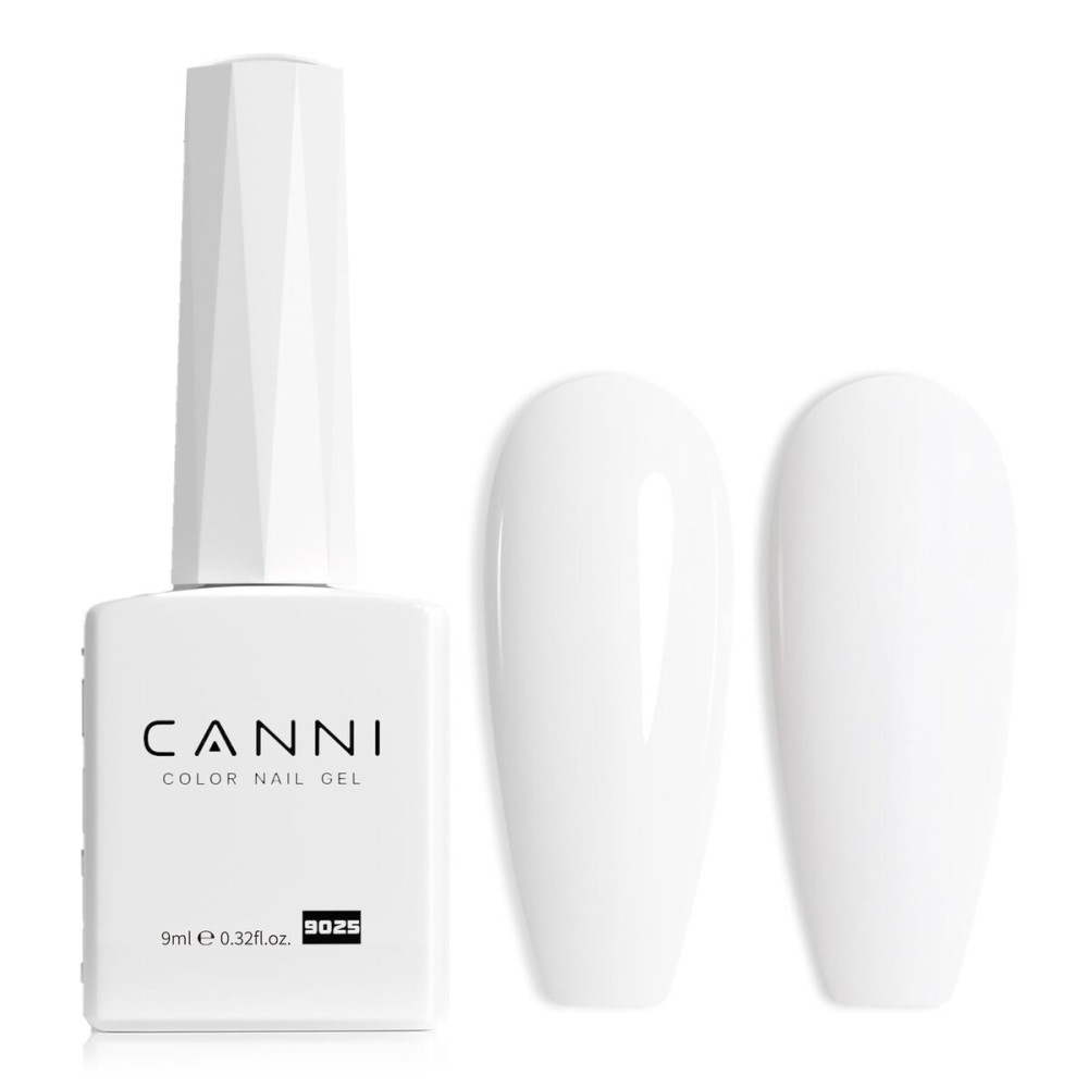 CANNI White Gel Nail Polish, 1Pcs White Gel Polish Pure White Color Nail Polish Gel High Gloss Soak Off U V Gel Nail French Nail Manicure Salon DIY CANNI White Gel Nail Polish, 1Pcs White Gel Polish Pure White Color Nail Polish Gel High Gloss Soak Off U V Gel Nail French Nail Manicure Salon DIY