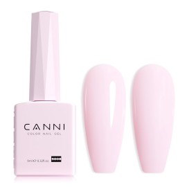 CANNI Light Pink Gel Nail Polish, 1Pcs Baby Pink Gel Polish Soft Pale Color High Gloss Soak Off U V Nail Manicure Salon DIY