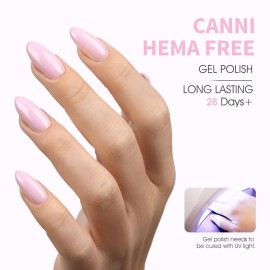CANNI Light Pink Gel Nail Polish, 1Pcs Baby Pink Gel Polish Soft Pale Color High Gloss Soak Off U V Nail Manicure Salon DIY