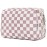 Large Makeup Bag Zipper Pouch Travel Cosmetic Organizer for Women (Large, Dusty Rose Checkerboard)
