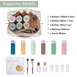 Narwey Checkered Makeup Bag Travel Cosmetic Bag Organizer Toiletry Bag Make Up Bags with Compartments for Women Girls (Large, Mint Green Checkerboard) Narwey Checkered Makeup Bag Travel Cosmetic Bag Organizer Toiletry Bag Make Up Bags with Compartments for Women Girls (Large, Mint Green Checkerboard)