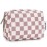 Narwey Small Makeup Bag for Purse Travel Makeup Pouch Mini Cosmetic Bag for Women (Dusty Rose Checkerboard, Small)