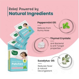 Mother Sparsh Natural Vapour Patches For Kids With Eucalyptus Oil, Peppermint Oil & Thymol Crystal (Camphor Free) | Quick Relief from Runny Nose & Nasal Congestion | Lasts Upto 8 Hrs-(Pack of 5) Mother Sparsh Natural Vapour Patches For Kids With Eucalyptus Oil, Peppermint Oil & Thymol Crystal (Camphor Free) | Quick Relief from Runny Nose & Nasal Congestion | Lasts Upto 8 Hrs-(Pack of 5)
