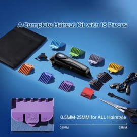 Hair Clippers for Men&Women Professional, Low Noise Cordless Hair Cutting Kit with 10 Color Combs, LED Display, Men Gifts, 5H Beard Trimmer Barber Hair Clippers Set with Scissors,Cape