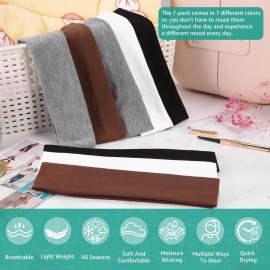 8 Pack Headbands for Women Non Slip - Stylish Sports Hair Bands for Women\'s Hair - Soft Cotton Cloth Stretchy Headbands for Women for Yoga, Outdoor Exercise Running 8 Pack Headbands for Women Non Slip - Stylish Sports Hair Bands for Women\'s Hair - Soft Cotton Cloth Stretchy Headbands for Women for Yoga, Outdoor Exercise Running