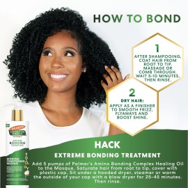 Palmer\'s Amino Bonding Complex Hair Mask, Intense Conditioning Masque Pack with Coconut Oil & Vitamin E, Heat Protectant, Anti Frizz, Adds Shine, Protects Hair Growth, All Hair Types, 12 fl. oz bottle