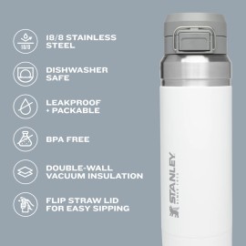 Stanley Quick Flip GO Water Bottle 24 oz | Push Button Lid | Leakproof and Packable for Travel and Sports | Insulated Stainless Steel | BPA-Free | Azure Stanley Quick Flip GO Water Bottle 24 oz | Push Button Lid | Leakproof and Packable for Travel and Sports | Insulated Stainless Steel | BPA-Free | Azure