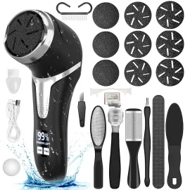 Electric Callus Remover for Feet (with Dander Vacuum), Portable Pedicure Kit Foot File Callus Remover, Rechargeable Waterproof Foot File for Foot Care Deadskin Remover with 9Head&LCD Display Electric Callus Remover for Feet (with Dander Vacuum), Portable Pedicure Kit Foot File Callus Remover, Rechargeable Waterproof Foot File for Foot Care Deadskin Remover with 9Head&LCD Display