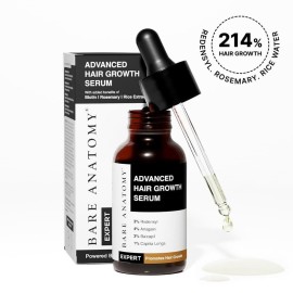Bare Anatomy Advanced Hair Growth Serum| 3% Redensyl - 2x Better Results than Minoxidil | + 4% Anagain + 3% Baicapil | Rosemary, Biotin | Hair growth & Hair fall control serum for Women & Men | 30mL Bare Anatomy Advanced Hair Growth Serum| 3% Redensyl - 2x Better Results than Minoxidil | + 4% Anagain + 3% Baicapil | Rosemary, Biotin | Hair growth & Hair fall control serum for Women & Men | 30mL