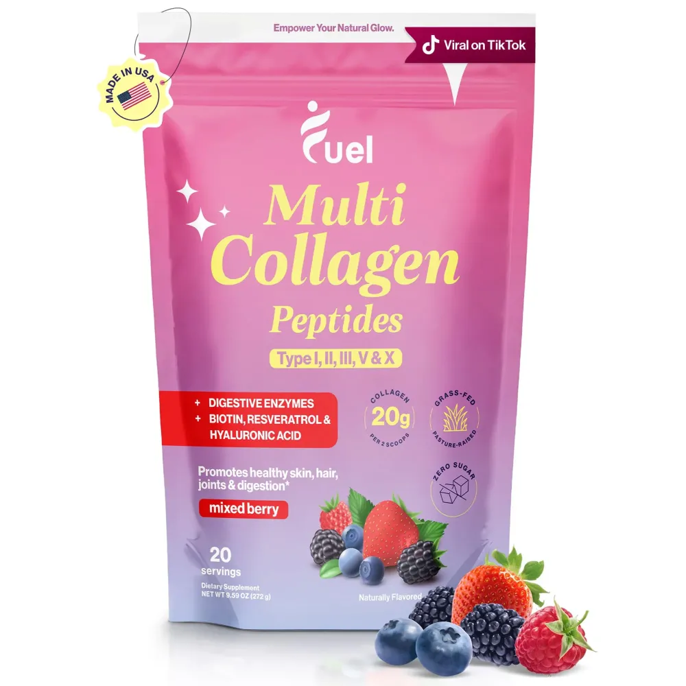 Fuel Beauty Blend Premium multi Collagen Protein Powder - 11-in-1 Collagen formula for Women with Resveratrol Extract Hyaluronic Acid, Biotin beauty supplements Hair, Skin & Nails Support- Mixed Berry Fuel Beauty Blend Premium multi Collagen Protein Powder - 11-in-1 Collagen formula for Women with Resveratrol Extract Hyaluronic Acid, Biotin beauty supplements Hair, Skin & Nails Support- Mixed Berry