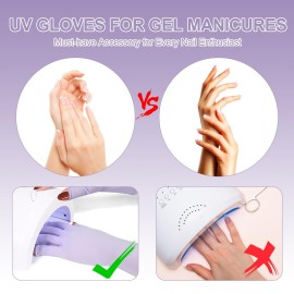 chemotex UV Nail Gloves, Professional UPF50+ Protection UV Gloves for Gel Manicures, Art Skin UV Gloves for Gel Nail Lamp chemotex UV Nail Gloves, Professional UPF50+ Protection UV Gloves for Gel Manicures, Art Skin UV Gloves for Gel Nail Lamp