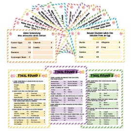 Xenseou Easter Family Feud Game,Funny Easter Party Games, Easter Trivia Game, Family Feud Quiz Holiday Games for Groups FHJ-SC03