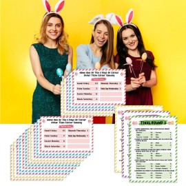 Xenseou Easter Family Feud Game,Funny Easter Party Games, Easter Trivia Game, Family Feud Quiz Holiday Games for Groups FHJ-SC03