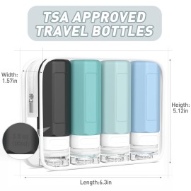 Redfly Travel Bottles for Toiletries, Tsa Approved 3oz Travel Size Containers, Leak Proof Silicone Travel Containers for Toiletries, BPA Free Refillable Travel Accessories for Shampoo Conditioner Gray Redfly Travel Bottles for Toiletries, Tsa Approved 3oz Travel Size Containers, Leak Proof Silicone Travel Containers for Toiletries, BPA Free Refillable Travel Accessories for Shampoo Conditioner Gray