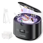 VIVIZEN Ultrasonic Retainer Cleaner Machine Sonic Dental Cleaning Machine for Dentures, Aligners, Braces, Mouth Guards, Jewelry, Portable 30W/45kHz (Black)