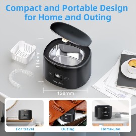 VIVIZEN Ultrasonic Retainer Cleaner Machine Sonic Dental Cleaning Machine for Dentures, Aligners, Braces, Mouth Guards, Jewelry, Portable 30W/45kHz (Black) VIVIZEN Ultrasonic Retainer Cleaner Machine Sonic Dental Cleaning Machine for Dentures, Aligners, Braces, Mouth Guards, Jewelry, Portable 30W/45kHz (Black)