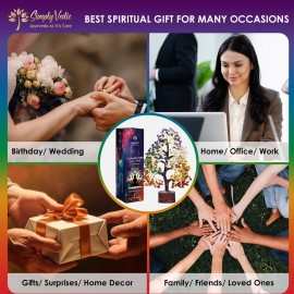 Simply Vedic 7 Chakra Healing Crystals Tree of Life, Natural Healing Gemstones Handmade Bonsai Tree for Positive Energy, Good Luck Money Wealth Vastu Reiki Feng Shui| Office Home Decor, Spiritual Gift