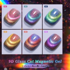Born Pretty Cat Magnetic Gel Nail Polish 9D Chameleon Holorgraphic Cat Magnetic Eye Gel Polish Glitter Gel Polish Set 6PCS Born Pretty Cat Magnetic Gel Nail Polish 9D Chameleon Holorgraphic Cat Magnetic Eye Gel Polish Glitter Gel Polish Set 6PCS