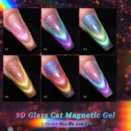 Born Pretty Cat Magnetic Gel Nail Polish 9D Chameleon Holorgraphic Cat Magnetic Eye Gel Polish Glitter Gel Polish Set 6PCS Born Pretty Cat Magnetic Gel Nail Polish 9D Chameleon Holorgraphic Cat Magnetic Eye Gel Polish Glitter Gel Polish Set 6PCS