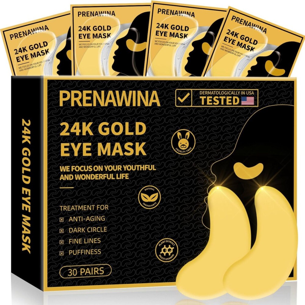 Under Eye Patches for Puffy Eyes Treatment 30 Pairs, 24K Gold Under Eye Masks for Dark Circles and Puffiness, Eye Gel Pads w/Collagen, Sodium Hyaluronate, Rose Essence for Eye Bags Treatment Under Eye Patches for Puffy Eyes Treatment 30 Pairs, 24K Gold Under Eye Masks for Dark Circles and Puffiness, Eye Gel Pads w/Collagen, Sodium Hyaluronate, Rose Essence for Eye Bags Treatment