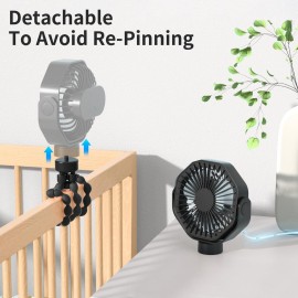 Portable Stroller Fan with Flexible Tripod, 3 Speeds Rechargeable Handheld Personal Fan, 360Rotate Battery Operated Clip On Fan for Car Seat Crib Bike Treadmill Black Portable Stroller Fan with Flexible Tripod, 3 Speeds Rechargeable Handheld Personal Fan, 360Rotate Battery Operated Clip On Fan for Car Seat Crib Bike Treadmill Black