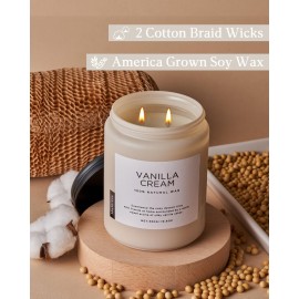 M&SENSE Vanilla Soy Candles, Large 2 Wick Jar Candle 19.4oz, 110 Hours Burning Time, 100% Natural Organic Soy Wax, Relaxing Aromatherapy Scented Candle, Housewarming Gift for Women and Men M&SENSE Vanilla Soy Candles, Large 2 Wick Jar Candle 19.4oz, 110 Hours Burning Time, 100% Natural Organic Soy Wax, Relaxing Aromatherapy Scented Candle, Housewarming Gift for Women and Men