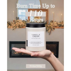 M&SENSE Vanilla Soy Candles, Large 2 Wick Jar Candle 19.4oz, 110 Hours Burning Time, 100% Natural Organic Soy Wax, Relaxing Aromatherapy Scented Candle, Housewarming Gift for Women and Men M&SENSE Vanilla Soy Candles, Large 2 Wick Jar Candle 19.4oz, 110 Hours Burning Time, 100% Natural Organic Soy Wax, Relaxing Aromatherapy Scented Candle, Housewarming Gift for Women and Men