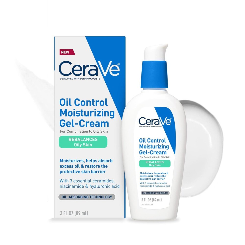 CeraVe Oil Control Moisturizing Gel-Cream, Face Moisturizer for Oily Skin, Niacinamide, Hyaluronic Acid & Oil Absorbing Technology To Rebalance Oily Skin, Non-Comedogenic, Fragrance Free & Oil-Free CeraVe Oil Control Moisturizing Gel-Cream, Face Moisturizer for Oily Skin, Niacinamide, Hyaluronic Acid & Oil Absorbing Technology To Rebalance Oily Skin, Non-Comedogenic, Fragrance Free & Oil-Free