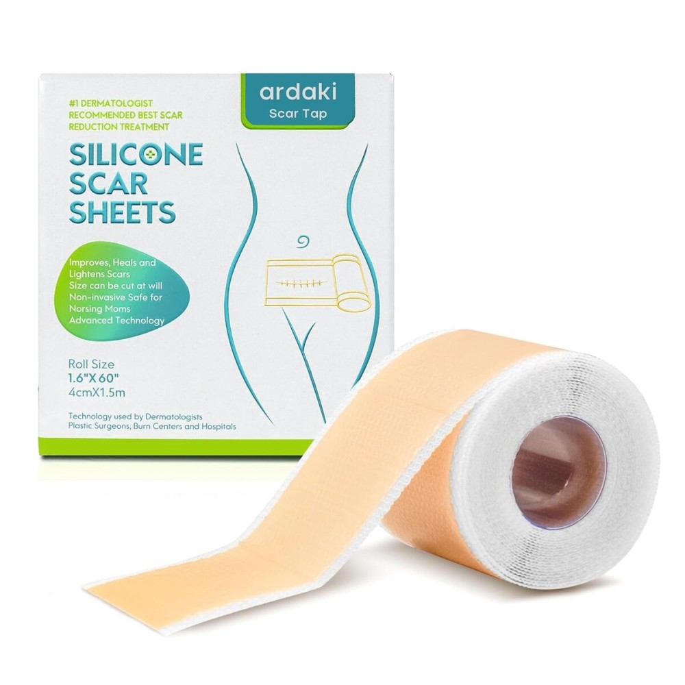 ARDAKI Scar Removal Tape Sheet Strips for C-Section, Acne Scars, Tummy Tuck, Keloid and Surgical Scars, Reusable Medical Grade Silicone Scar Tape ARDAKI Scar Removal Tape Sheet Strips for C-Section, Acne Scars, Tummy Tuck, Keloid and Surgical Scars, Reusable Medical Grade Silicone Scar Tape