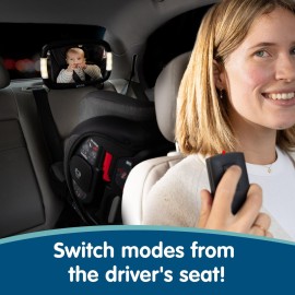 Onco LED Baby Car Mirror with Light - 2 Modes for Day & Night Driving, 100% Shatterproof & Shakeproof Car Mirror for Baby with 360 Rotation