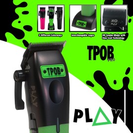 TPOB Play Barber Hair Clippers for Men 7500 RPM with Rubber Green/Black/Pink Grips (Black) TPOB Play Barber Hair Clippers for Men 7500 RPM with Rubber Green/Black/Pink Grips (Black)
