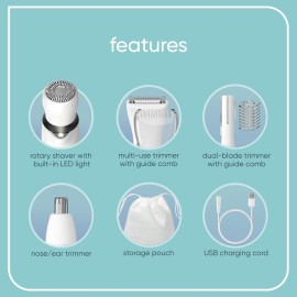 Conair GIRLBOMB All-in-One Face/Body Trimmer and Shaver Set for Women, Wet/Dry, Rechargeable Conair GIRLBOMB All-in-One Face/Body Trimmer and Shaver Set for Women, Wet/Dry, Rechargeable
