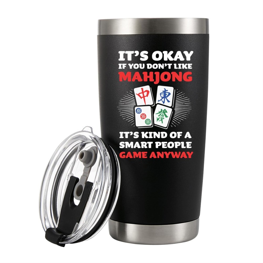 Its Ok If You Dont Like Mahjong Player Gifts To Mom Dad Husband Wife Friends Vacuum Insulated Tumbler Stainless Steel Travel Mug with Lid and Straw 20 oz Black Its Ok If You Dont Like Mahjong Player Gifts To Mom Dad Husband Wife Friends Vacuum Insulated Tumbler Stainless Steel Travel Mug with Lid and Straw 20 oz Black