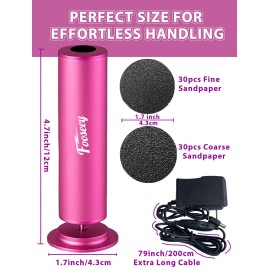 Electric Foot File Tool - Callus Remover for Feet (FSA or HSA Eligible), Professional Pedicure Machine with 60pcs Sandpaper Discs, Adjustable Speed Foot Files for Deadskin, Dry and Cracked Feet Electric Foot File Tool - Callus Remover for Feet (FSA or HSA Eligible), Professional Pedicure Machine with 60pcs Sandpaper Discs, Adjustable Speed Foot Files for Deadskin, Dry and Cracked Feet