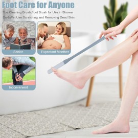 OWIIZI Toe Cleaning Brush 15.7 Foot Scrubber in Shower with Long Handle Silicone Gap Brush Between Toes Cleaner Soft Feet Care Scrub for Seniors,Elderly, Men and Women- 2Pack OWIIZI Toe Cleaning Brush 15.7 Foot Scrubber in Shower with Long Handle Silicone Gap Brush Between Toes Cleaner Soft Feet Care Scrub for Seniors,Elderly, Men and Women- 2Pack