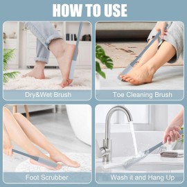 OWIIZI Toe Cleaning Brush 15.7 Foot Scrubber in Shower with Long Handle Silicone Gap Brush Between Toes Cleaner Soft Feet Care Scrub for Seniors,Elderly, Men and Women- 2Pack OWIIZI Toe Cleaning Brush 15.7 Foot Scrubber in Shower with Long Handle Silicone Gap Brush Between Toes Cleaner Soft Feet Care Scrub for Seniors,Elderly, Men and Women- 2Pack