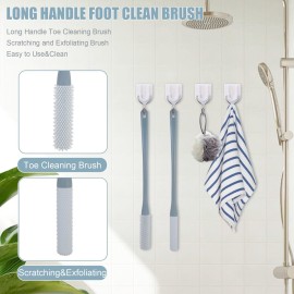 OWIIZI Toe Cleaning Brush 15.7 Foot Scrubber in Shower with Long Handle Silicone Gap Brush Between Toes Cleaner Soft Feet Care Scrub for Seniors,Elderly, Men and Women- 2Pack OWIIZI Toe Cleaning Brush 15.7 Foot Scrubber in Shower with Long Handle Silicone Gap Brush Between Toes Cleaner Soft Feet Care Scrub for Seniors,Elderly, Men and Women- 2Pack