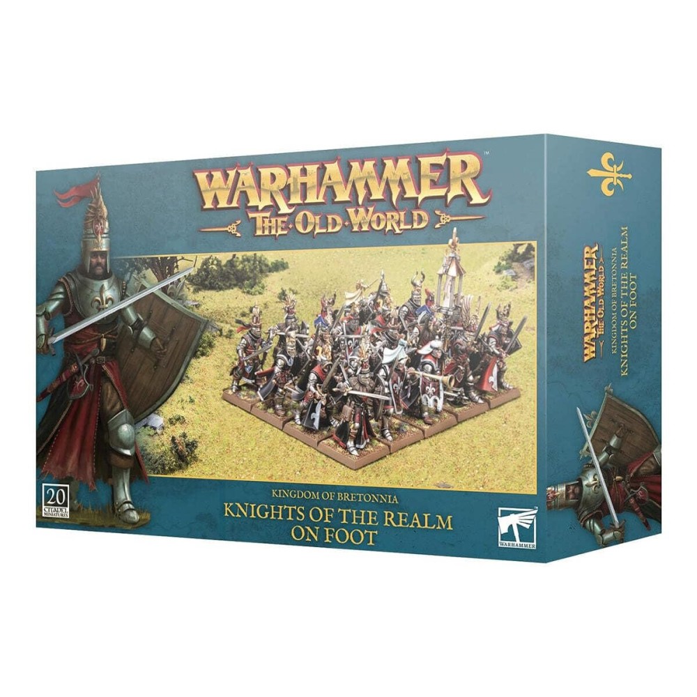 Warhammer Games Workshop The Old World: Kingdom of Bretonnia - Knights of The Realm on Foot, Black Warhammer Games Workshop The Old World: Kingdom of Bretonnia - Knights of The Realm on Foot, Black