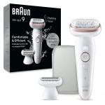 Braun Epilator Silk-pil 9, Hair Removal Device, Women Shaver & Trimmer, Pivoting Head, Wet and Dry Epilator, Includes Shaver Head and Trimmer Comb, SES9-030