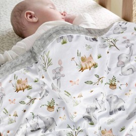 BOPRIO Baby Blankets for Unisex Boys Girls, Super Soft Nursery Minky Blankets with Baby Elephant Design and Dotted Fleece Backing, Printed Bed Throws Newborn BOPRIO Baby Blankets for Unisex Boys Girls, Super Soft Nursery Minky Blankets with Baby Elephant Design and Dotted Fleece Backing, Printed Bed Throws Newborn