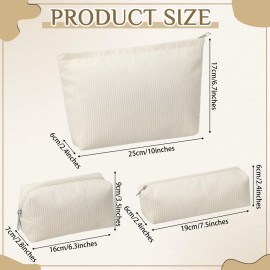 Huhumy 3 Pcs Makeup Bag Corduroy Cosmetic Bag Aesthetic Cute Preppy Makeup Bags for Women Smile Small Makeup Purse Pouch Travel Toiletry Bag Set Makeup Organizer with Zipper (White,Solid Style) Huhumy 3 Pcs Makeup Bag Corduroy Cosmetic Bag Aesthetic Cute Preppy Makeup Bags for Women Smile Small Makeup Purse Pouch Travel Toiletry Bag Set Makeup Organizer with Zipper (White,Solid Style)