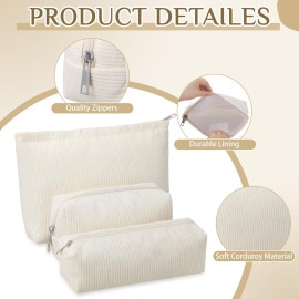 Huhumy 3 Pcs Makeup Bag Corduroy Cosmetic Bag Aesthetic Cute Preppy Makeup Bags for Women Smile Small Makeup Purse Pouch Travel Toiletry Bag Set Makeup Organizer with Zipper (White,Solid Style) Huhumy 3 Pcs Makeup Bag Corduroy Cosmetic Bag Aesthetic Cute Preppy Makeup Bags for Women Smile Small Makeup Purse Pouch Travel Toiletry Bag Set Makeup Organizer with Zipper (White,Solid Style)