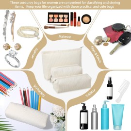 Huhumy 3 Pcs Makeup Bag Corduroy Cosmetic Bag Aesthetic Cute Preppy Makeup Bags for Women Smile Small Makeup Purse Pouch Travel Toiletry Bag Set Makeup Organizer with Zipper (White,Solid Style) Huhumy 3 Pcs Makeup Bag Corduroy Cosmetic Bag Aesthetic Cute Preppy Makeup Bags for Women Smile Small Makeup Purse Pouch Travel Toiletry Bag Set Makeup Organizer with Zipper (White,Solid Style)