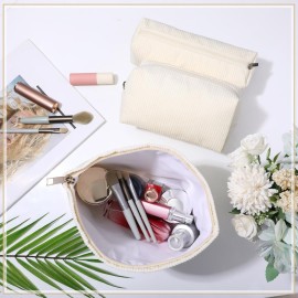 Huhumy 3 Pcs Makeup Bag Corduroy Cosmetic Bag Aesthetic Cute Preppy Makeup Bags for Women Smile Small Makeup Purse Pouch Travel Toiletry Bag Set Makeup Organizer with Zipper (White,Solid Style) Huhumy 3 Pcs Makeup Bag Corduroy Cosmetic Bag Aesthetic Cute Preppy Makeup Bags for Women Smile Small Makeup Purse Pouch Travel Toiletry Bag Set Makeup Organizer with Zipper (White,Solid Style)