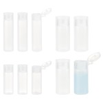 BENECREAT 10Pcs 12ml/18ml/30ml Travel Bottles Plastic Toiletry Bottles Flip Cap Squeeze Sample Bottle Containers for Makeup Lotion Emulsion Foundation Shampoo Packing