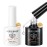 modelones Hema-Free Gel Base and Top Coat Set, 2 Pcs Clear Glossy Gel Top Base Coat No Wipe Long Lasting for Gel Polish, Acrylic Nails Soak Off Nail Lamp Nail Art Home Salon Manicure