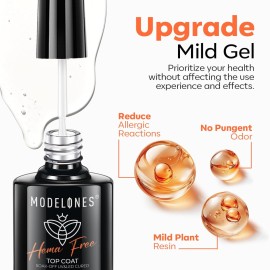 modelones Hema-Free Gel Base and Top Coat Set, 2 Pcs Clear Glossy Gel Top Base Coat No Wipe Long Lasting for Gel Polish, Acrylic Nails Soak Off Nail Lamp Nail Art Home Salon Manicure modelones Hema-Free Gel Base and Top Coat Set, 2 Pcs Clear Glossy Gel Top Base Coat No Wipe Long Lasting for Gel Polish, Acrylic Nails Soak Off Nail Lamp Nail Art Home Salon Manicure