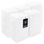 UNIMADE Washcloths Bulk - 100 Pack - Face Towel (12 x 12), Highly Soft Wash Cloth and Hand Towels, Fast Drying Multi-Purpose Microfiber Cleansing Cloths for Bathroom, Hotel, Spa, and Salon - White